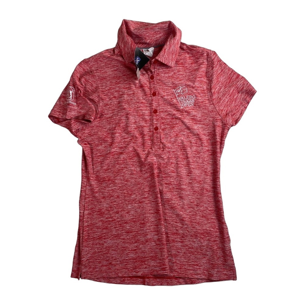 Under Armour Heatgear Shirt Polo Womens Small Red Valero Texas Open San Antonio